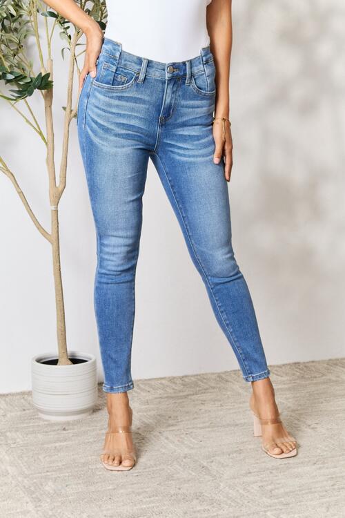 Light Gray BAYEAS Skinny Cropped Jeans Sentient Beauty Fashions Apparel &amp; Accessories