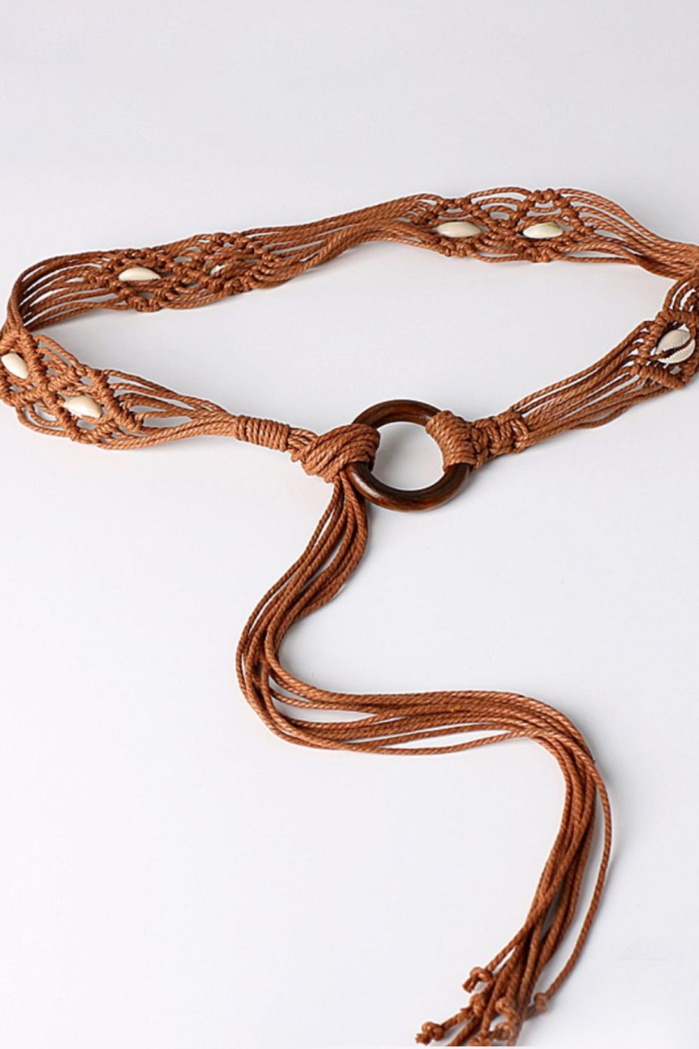 Lavender Bohemian Wood Ring Braid Belt Sentient Beauty Fashions *Accessories