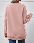 Gray FELIZ NAVIDAD Round Neck Drop Shoulder Sweatshirt