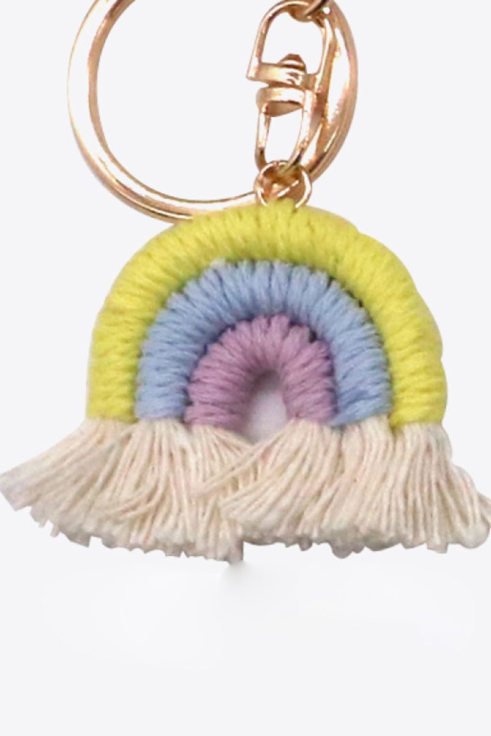 Beige Assorted 4-Pack Rainbow Fringe Keychain Sentient Beauty Fashions Apparel &amp; Accessories