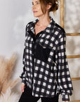 Black Hailey & Co Full Size Plaid Button Up Jacket Sentient Beauty Fashions Apparel & Accessories