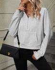 Dark Gray Raglan Sleeve Zip-Up Hoodie with Pocket Sentient Beauty Fashions Apparel & Accessories