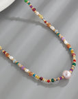 Dark Gray Multicolored Bead Necklace Sentient Beauty Fashions jewelry