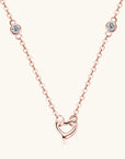 Lavender Blush Moissanite 925 Sterling Silver Heart Necklace Sentient Beauty Fashions necklaces