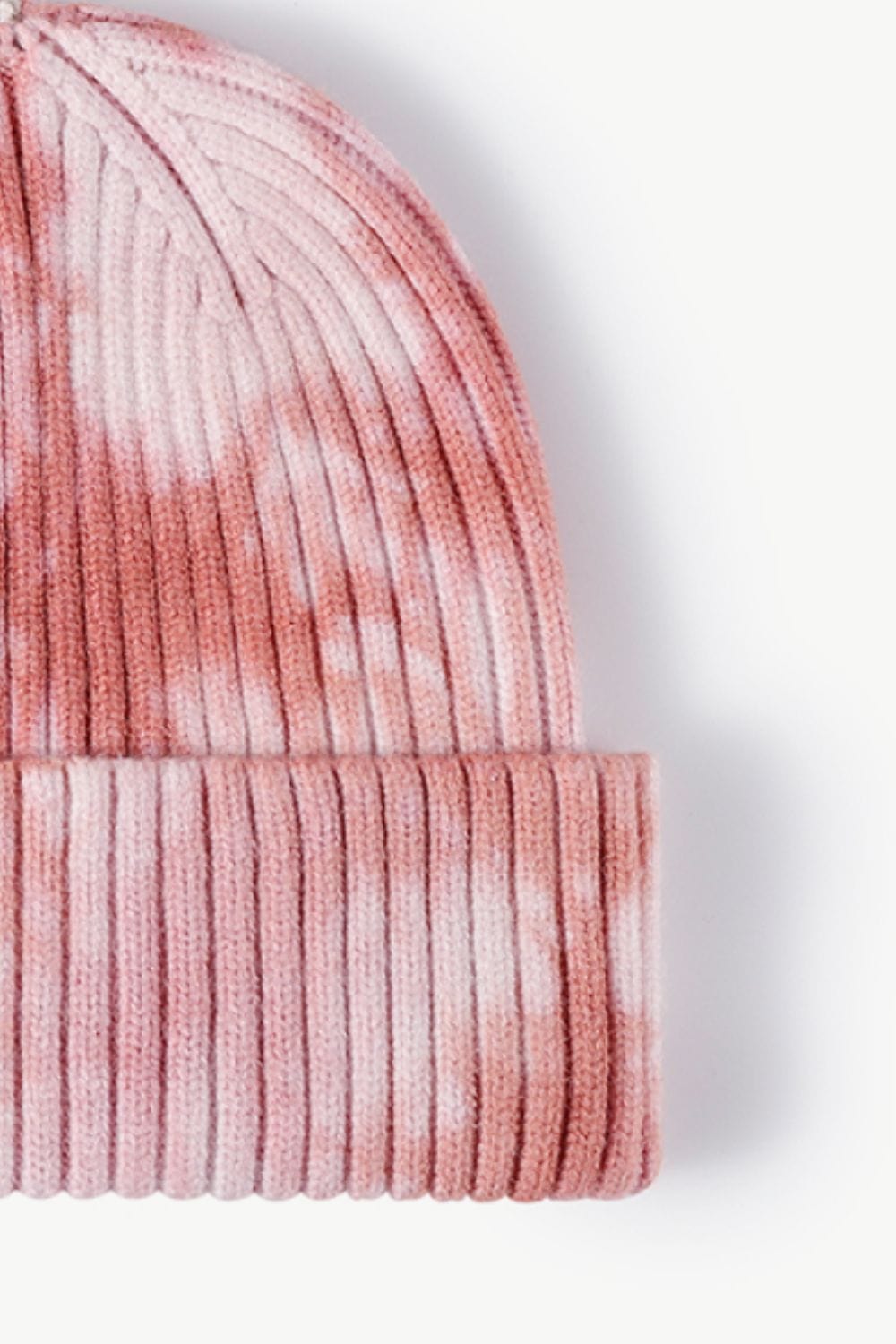 Light Gray Tie-Dye Ribbed Cuffed Beanie