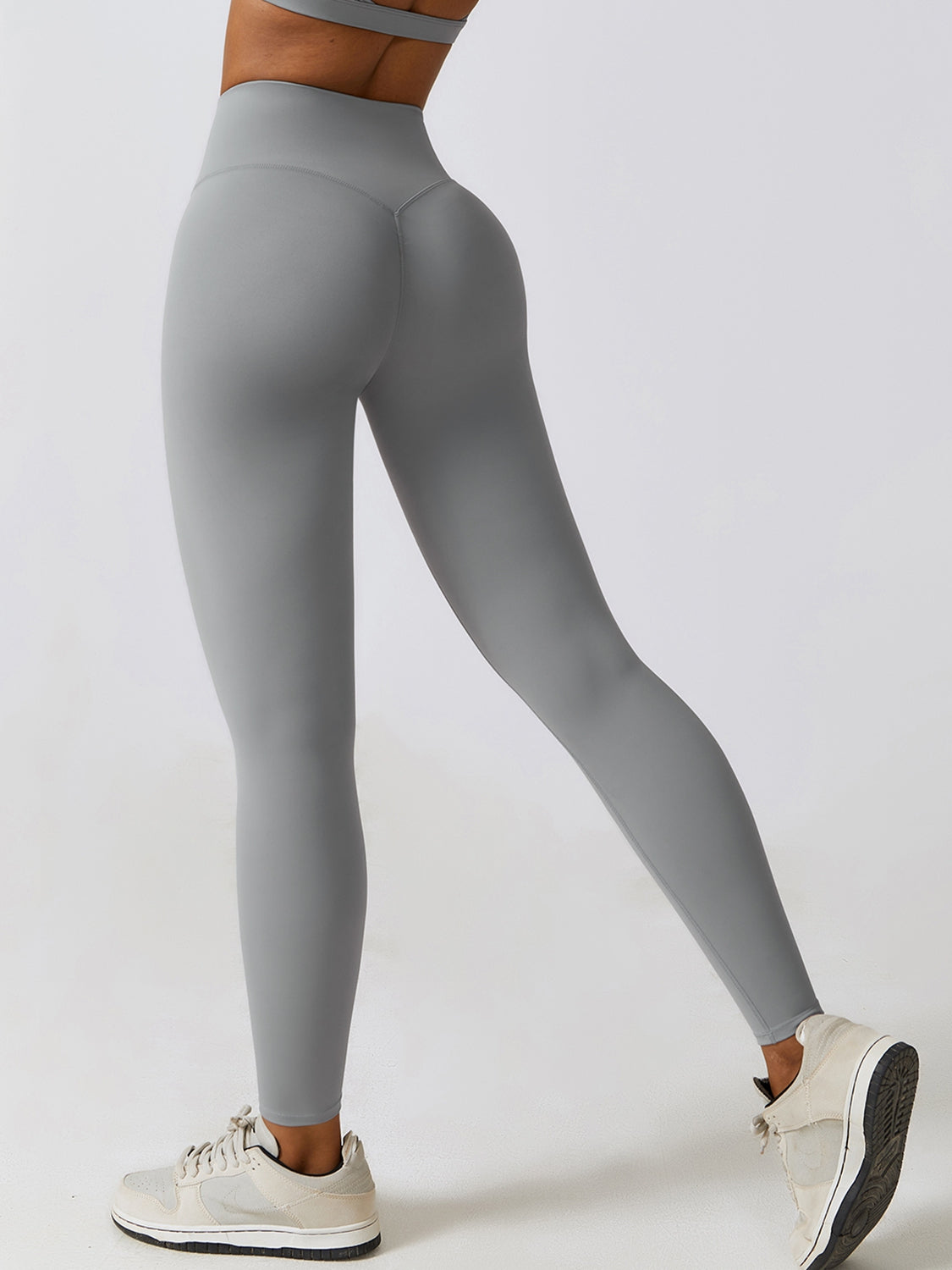 Light Gray Wide Waistband Sports Pants Sentient Beauty Fashions Apparel & Accessories
