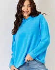 Light Sea Green Zenana Full Size Long Sleeve Cozy Hoodie Sentient Beauty Fashions Apparel & Accessories