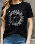 Tan Simply Love Sun and Star Graphic Cotton Tee