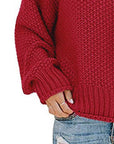 Brown Turtleneck Dropped Shoulder Sweater