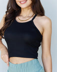 Black Ninexis Everyday Staple Soft Modal Short Strap Ribbed Tank Top in Black Sentient Beauty Fashions Apparel & Accessories