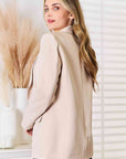 Light Gray Double Take Shawl Collar Long Sleeve Blazer