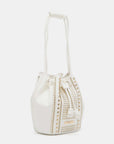 White Smoke Nicole Lee USA Amy Studded Bucket Bag Sentient Beauty Fashions *Accessories