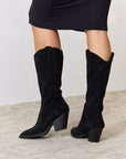 Black Forever Link Rhinestone Knee High Cowboy Boots Sentient Beauty Fashions Apparel & Accessories