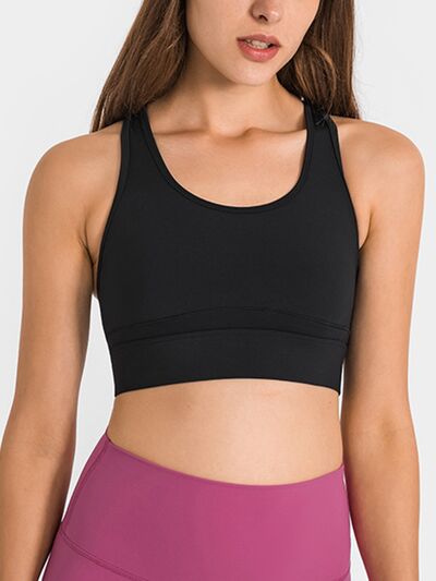 Dark Salmon Double Take Round Neck Racerback Cropped Tank Sentient Beauty Fashions Apparel & Accessories