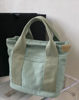 Light Slate Gray Small Canvas Handbag Sentient Beauty Fashions Apparel & Accessories