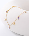 Lavender 18K Gold Plated Multi-Charm Chain Necklace Sentient Beauty Fashions Jewelry