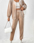 Light Gray Zip Up Top and Pants Set Sentient Beauty Fashions Apparel & Accessories