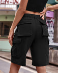 Dark Slate Gray Denim Cargo Shorts with Pockets Sentient Beauty Fashions Apparel & Accessories