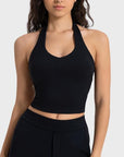 Light Gray Cropped Sport Tank Sentient Beauty Fashions Activewear