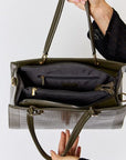 Light Gray David Jones Texture PU Leather Handbag Sentient Beauty Fashions Apparel & Accessories