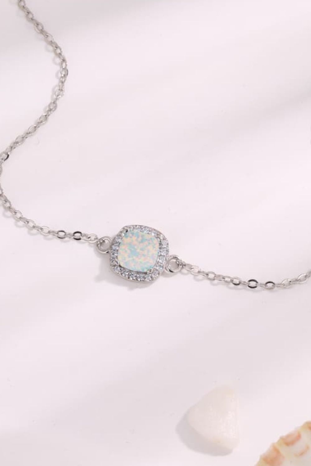 Misty Rose Opal Platinum-Plated Bracelet