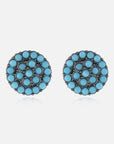 White Smoke Turquoise Stud Earrings Sentient Beauty Fashions jewelry