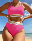 Maroon Chevron Bikini Set Sentient Beauty Fashions Swimwear