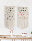 Light Gray Contrast Leaf Fringe Macrame Wall Hanging Sentient Beauty Fashions Home Decor