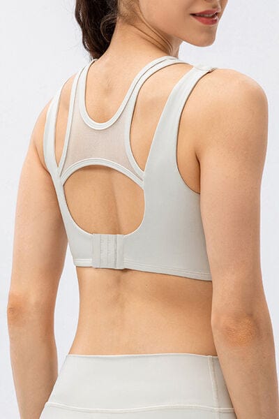 Tan Cutout Wide Strap Active Tank Sentient Beauty Fashions Apparel &amp; Accessories