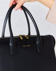 Black David Jones Medium PU Leather Handbag Sentient Beauty Fashions Apparel & Accessories