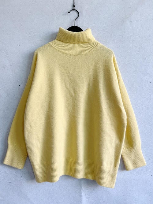 Gray Turtleneck Long Sleeve Sweater