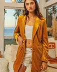 Dark Khaki BiBi Single-Breasted Long Sleeve Blazer Sentient Beauty Fashions Apparel & Accessories