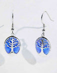 Lavender Opal Blue Platinum-Plated Drop Earrings Sentient Beauty Fashions jewelry