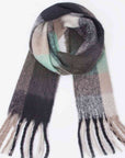 Dark Slate Gray Fringe Detail Polyester Scarf Sentient Beauty Fashions *Accessories