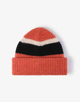 White Smoke Tricolor Cuffed Knit Beanie