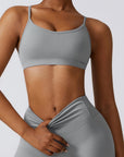 Dim Gray Cropped Sports Tank Top Sentient Beauty Fashions Apparel & Accessories
