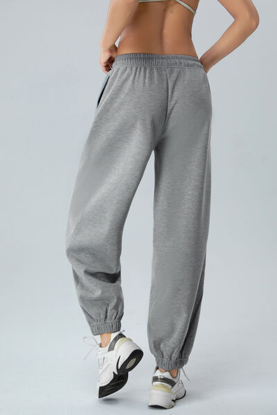 Gray Drawstring Pocketed Active Pants Sentient Beauty Fashions Apparel &amp; Accessories