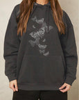 Dark Slate Gray Simply Love Full Size Dropped Shoulder Butterfly Graphic Hoodie Sentient Beauty Fashions Apparel & Accessories