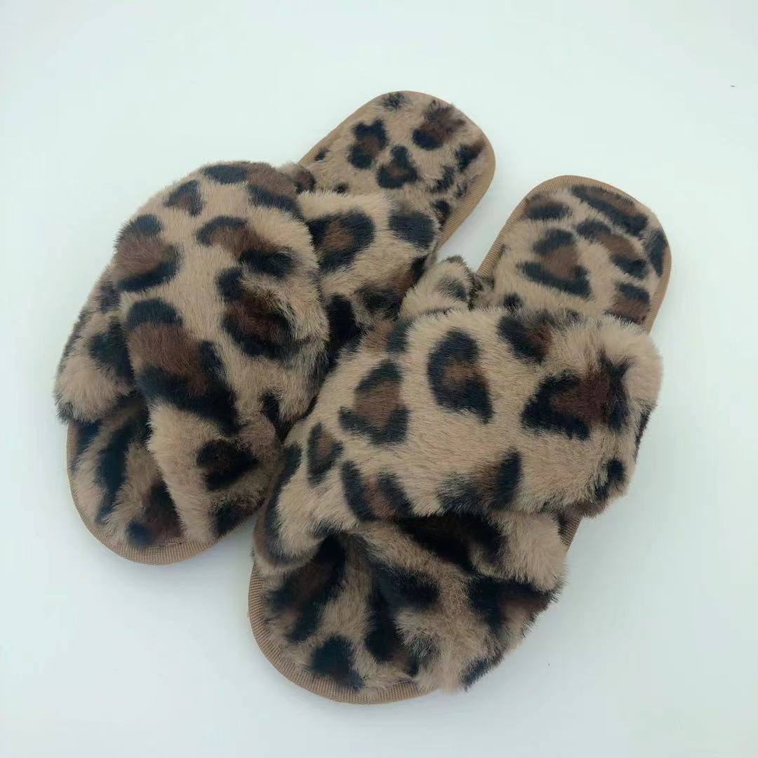 Dark Slate Gray Faux Fur Crisscross Strap Slippers Sentient Beauty Fashions slippers