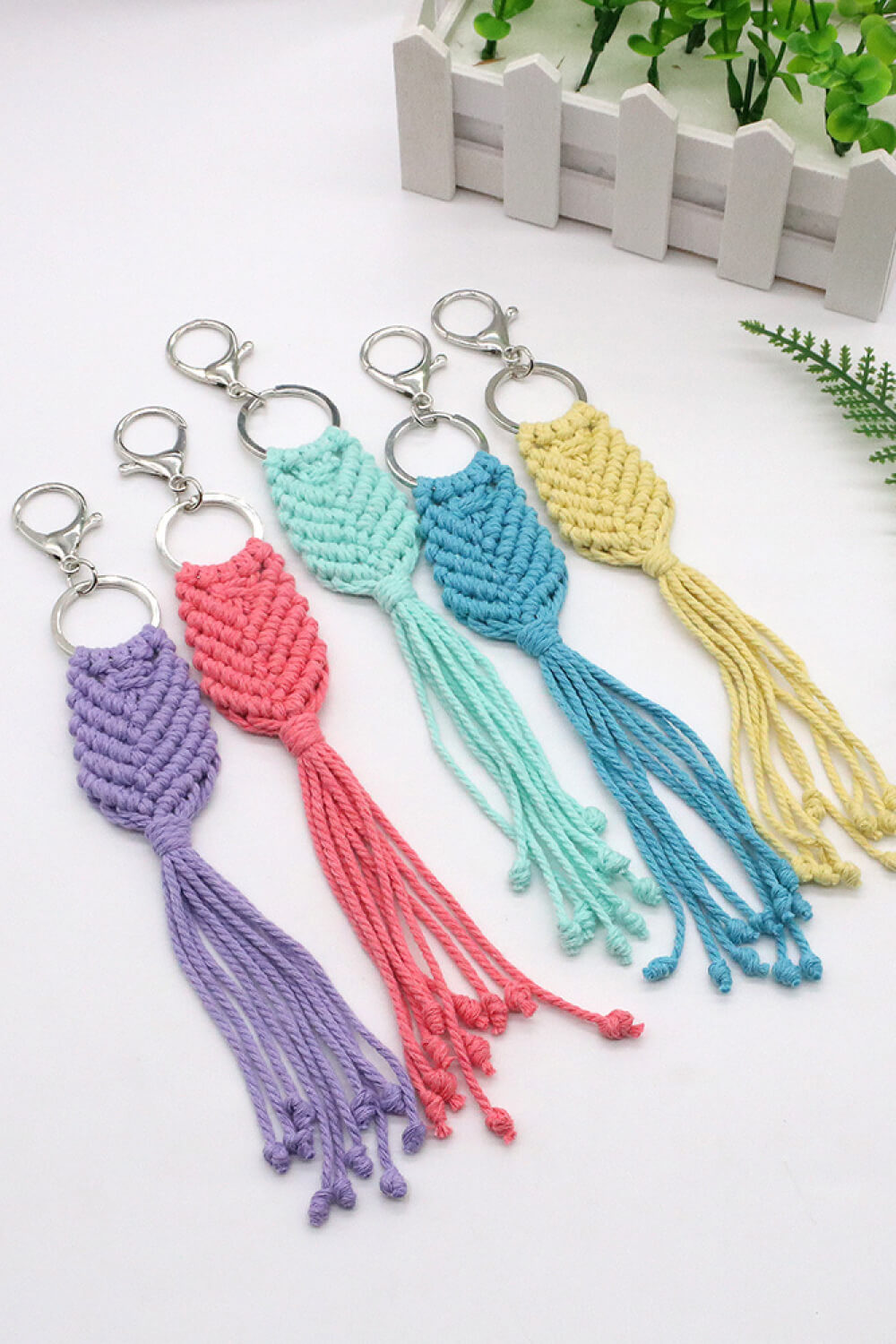 Light Gray Assorted 4-Pack Handmade Fringe Keychain Sentient Beauty Fashions Apparel &amp; Accessories