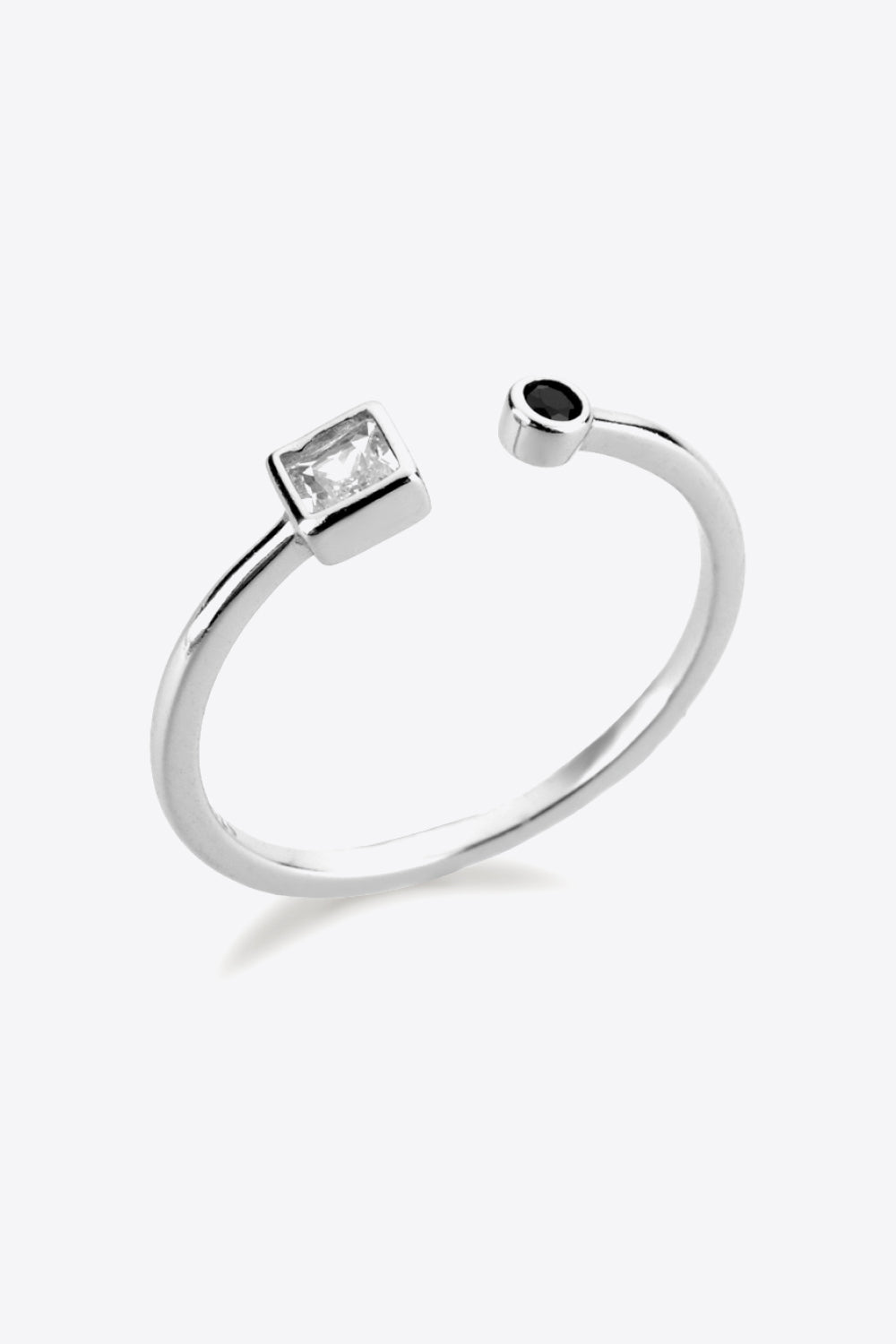 White Smoke Zircon 925 Sterling Silver Open Ring Sentient Beauty Fashions jewelry