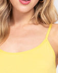 Light Goldenrod ACTIVE BASIC Adjustable Spaghetti Strap Round Neck Cami Sentient Beauty Fashions Apparel & Accessories