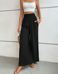 Light Gray Wide Waistband Relax Fit Long Pants Sentient Beauty Fashions Apparel & Accessories