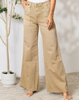 Gray BAYEAS Raw Hem Wide Leg Jeans Sentient Beauty Fashions Apparel & Accessories