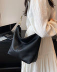 Gray PU Leather Shoulder Bag Sentient Beauty Fashions Apparel & Accessories