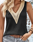 Rosy Brown Textured V-Neck Tank Top Sentient Beauty Fashions Apparel & Accessories