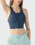 Light Gray Wide Strap Sport Bra Sentient Beauty Fashions Activewear