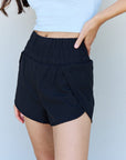 Dark Slate Gray Ninexis Stay Active High Waistband Active Shorts in Black