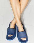 Light Gray MMShoes Arms Around Me Open Toe Slide in Navy Sentient Beauty Fashions Shoes