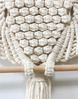 Light Gray Hand-Woven Owl Macrame Wall Hanging Sentient Beauty Fashions Home Decor